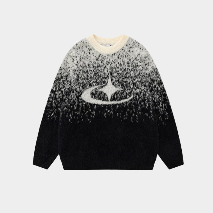 Stellar Splash Knitted Sweater - Black