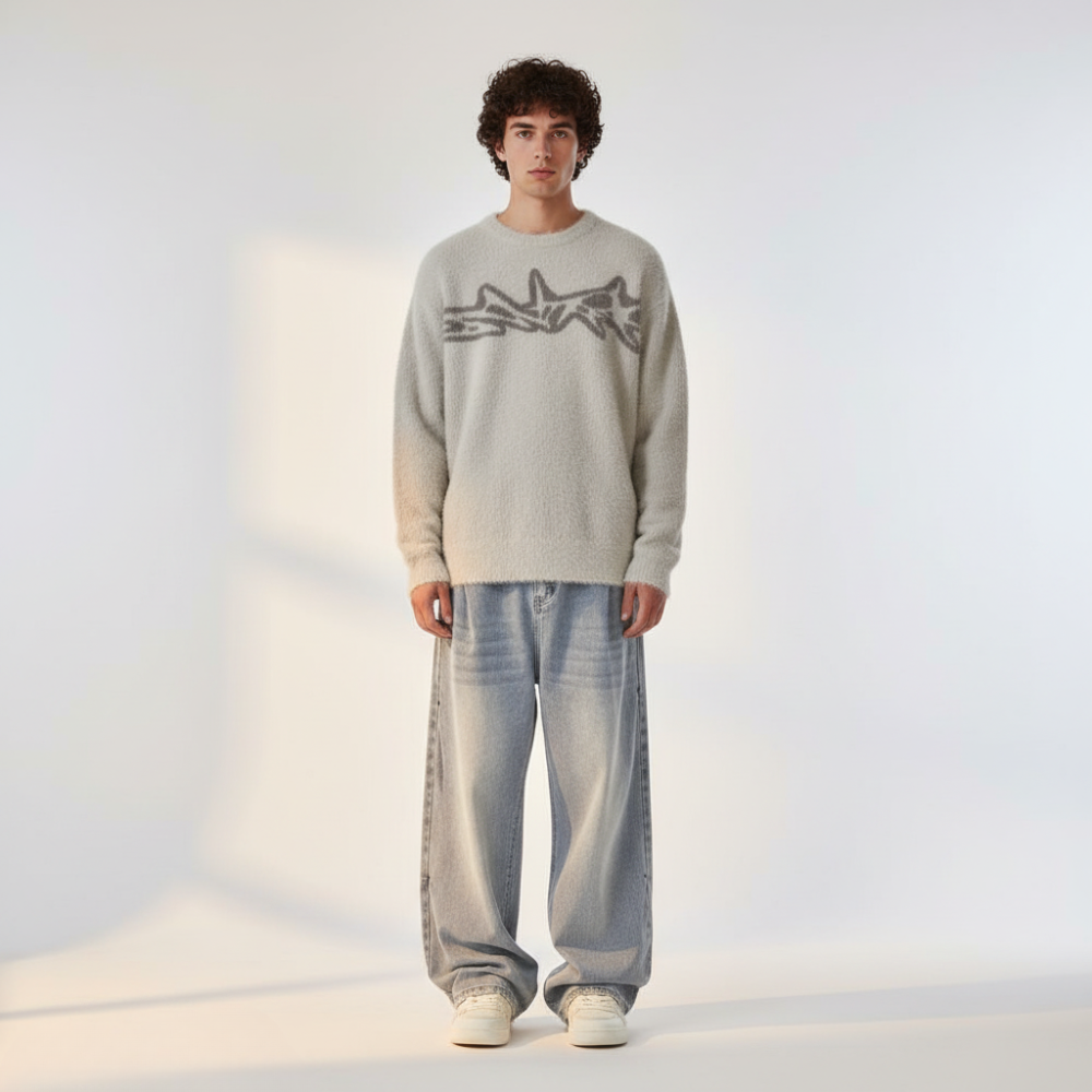 'Tribal' Knitted Sweater - Black