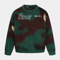 Embroidered Camouflage Shaggy Knitted Sweater