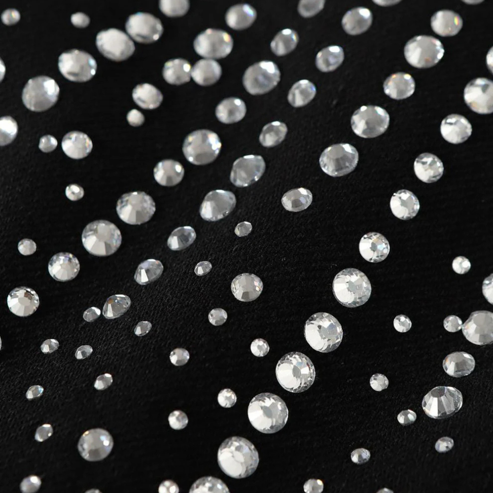 Retro Denim Full Rhinestone Design Baggy Jeans