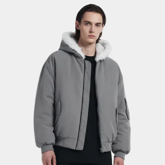 Oversized Reversible Fur Hooded Jacket