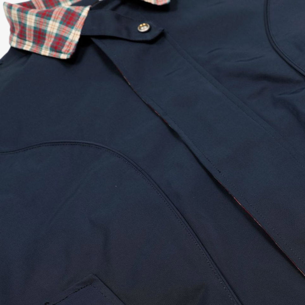 Faux Two-Piece Plaid Layered Workwear Jacket