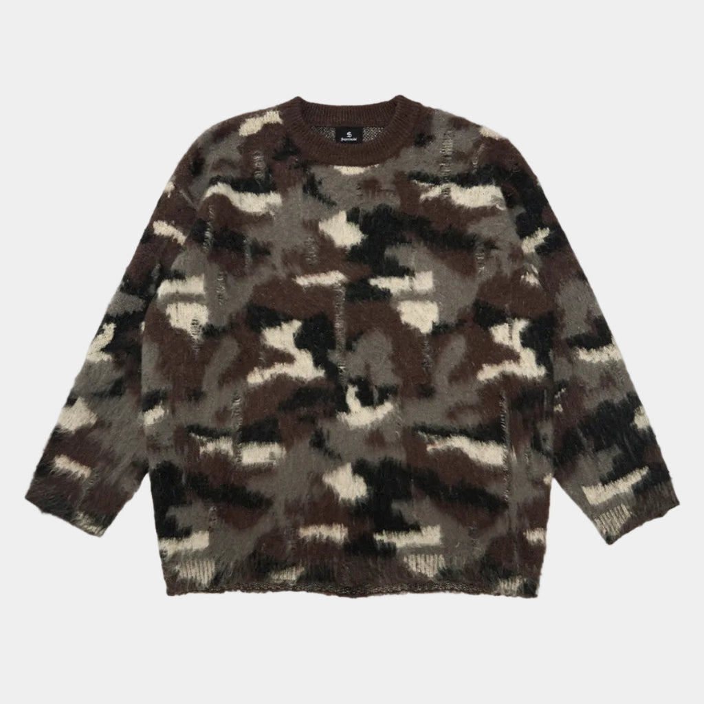 Street Camouflage Crew Neck Sweater