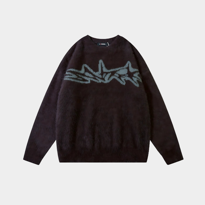 'Tribal' Knitted Sweater - Black