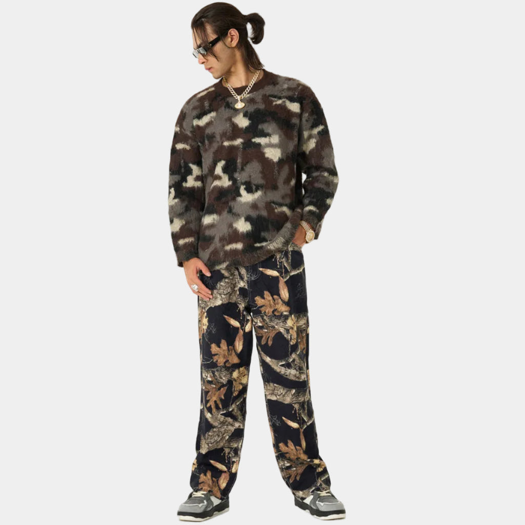 Street Camouflage Crew Neck Sweater