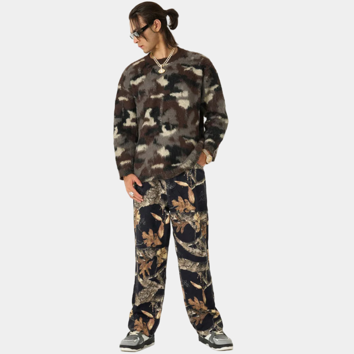 Street Camouflage Crew Neck Sweater