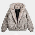 Cotton Cheetah Print Mink Fur Hooded Jacket - 2270