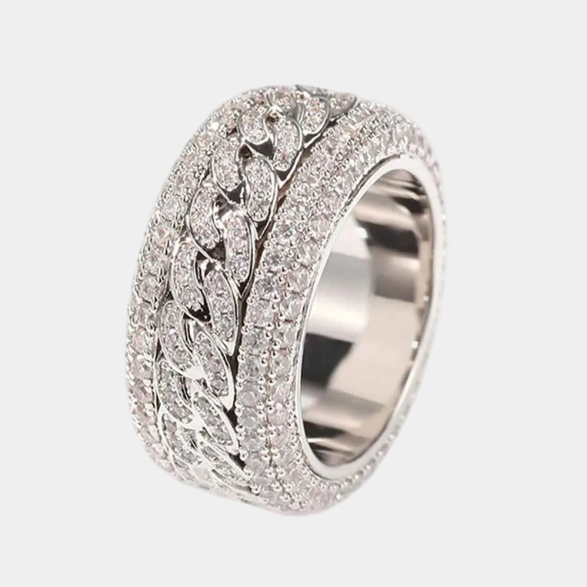 Thesupermade Full Diamond Spinnable Ring