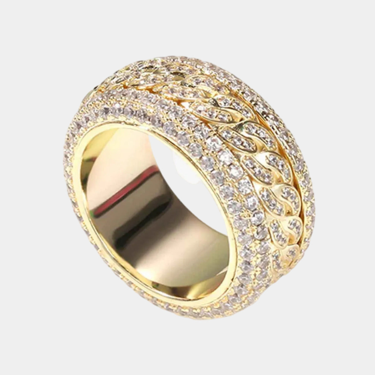 Thesupermade Full Diamond Spinnable Ring