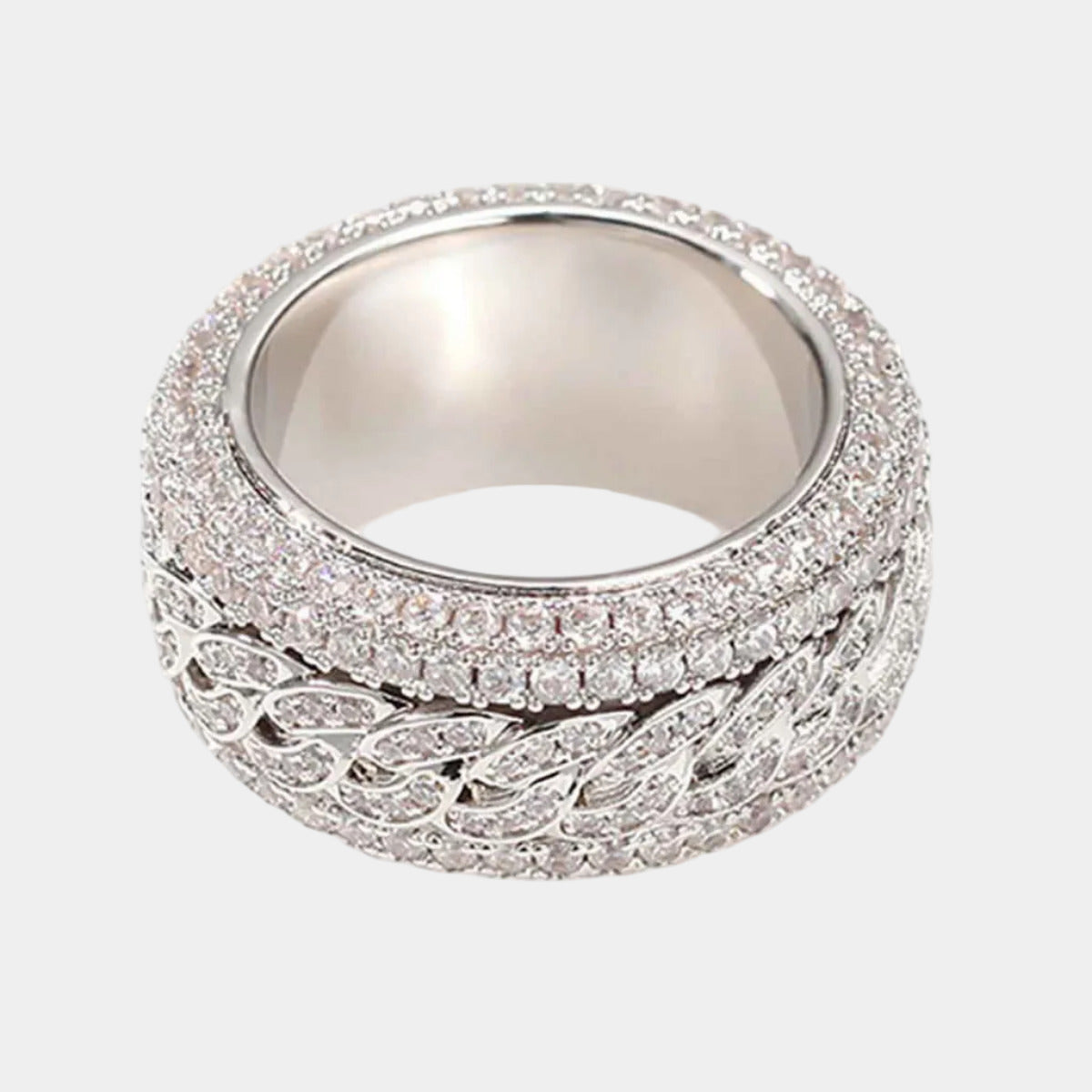 Thesupermade Full Diamond Spinnable Ring